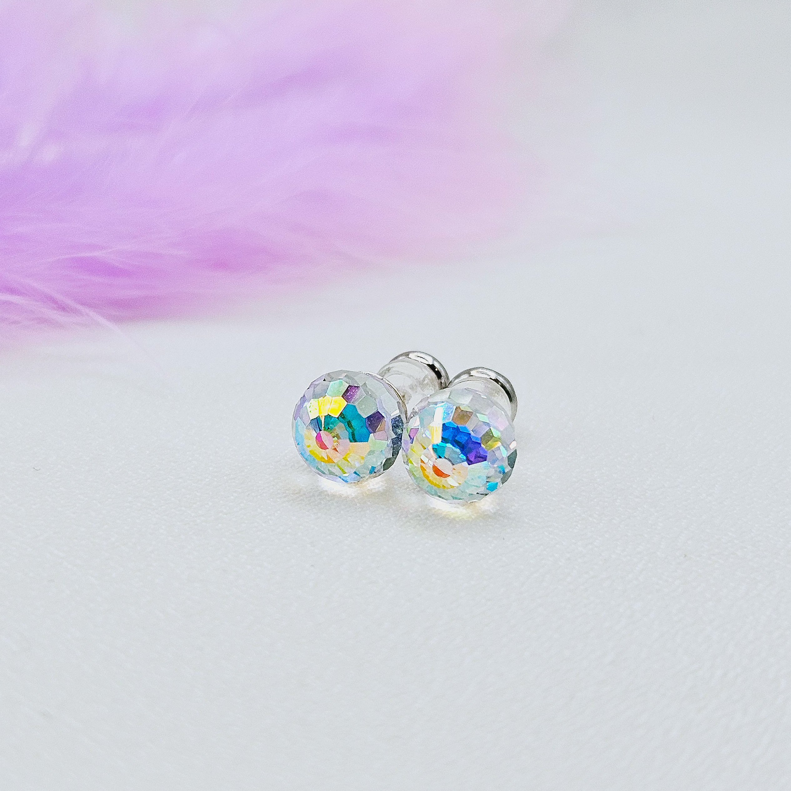 Boucles d'oreilles <br>" BOULE Aurores boréales " – Image 3