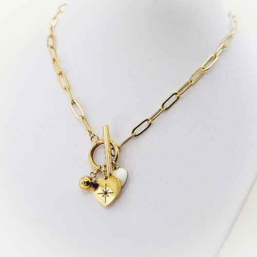 Collier "Cœur blanc "