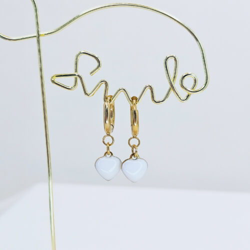 Boucles d'oreilles "Cœur " - blanc
