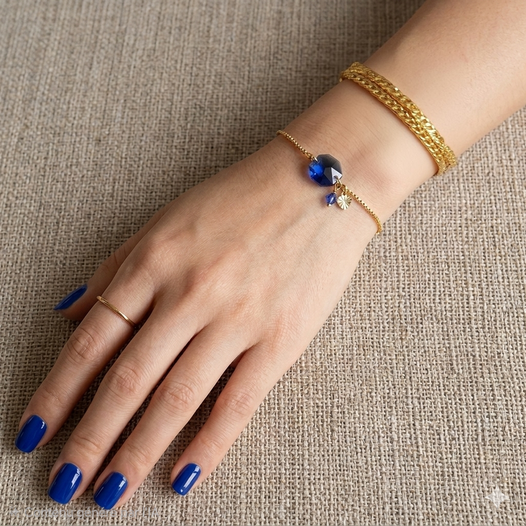 Bracelet ajustable "Cristal bleu " – Image 6