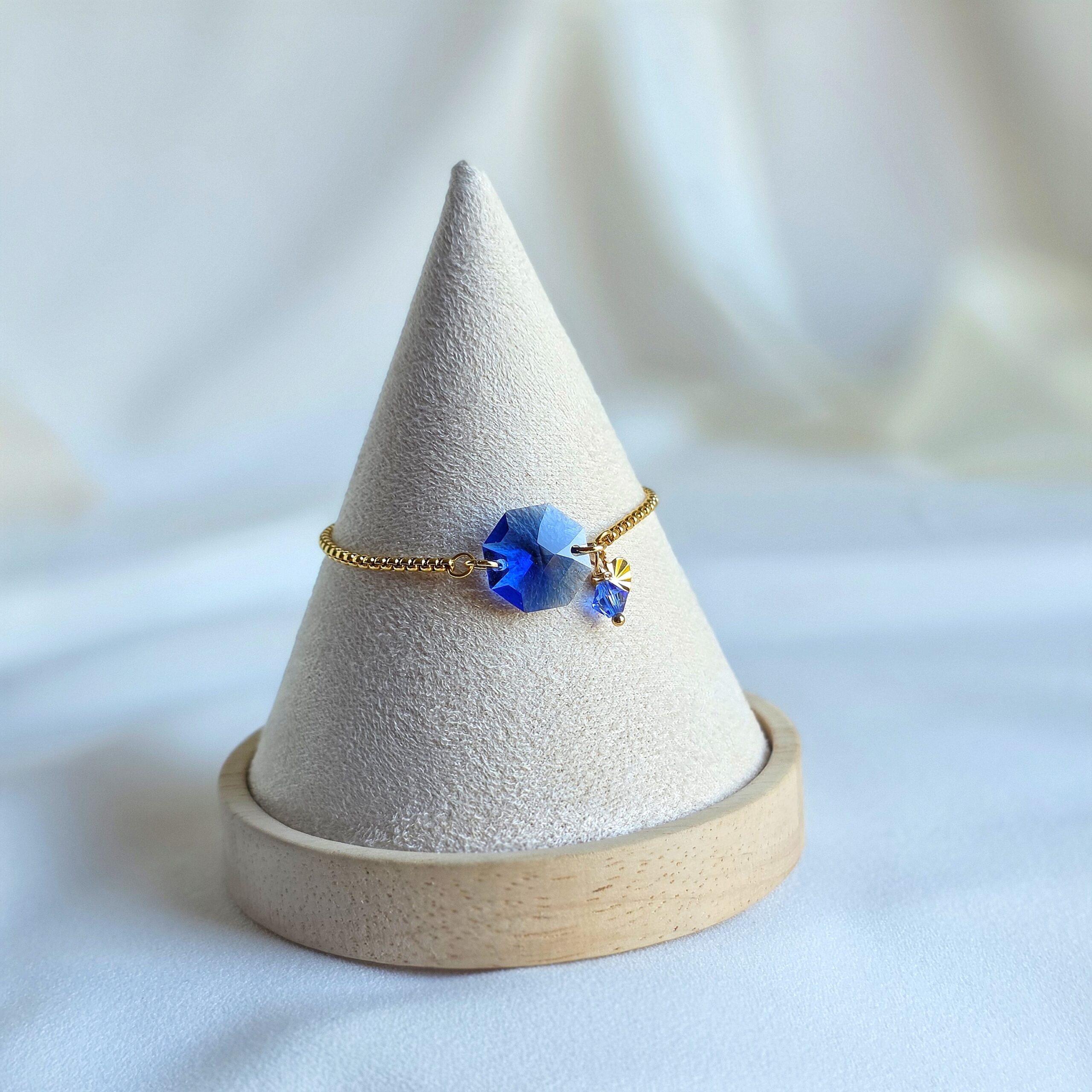Bracelet ajustable "Cristal bleu " – Image 3