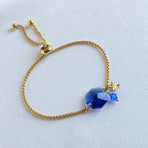 Bracelet ajustable "Cristal bleu "