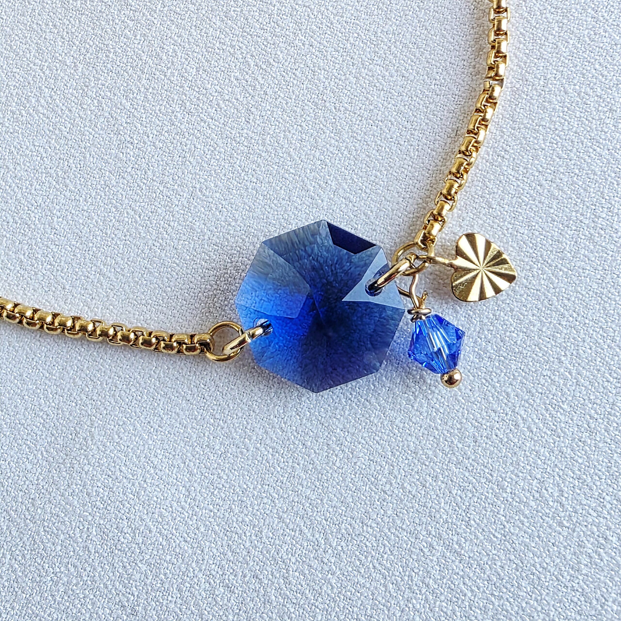 Bracelet ajustable "Cristal bleu " – Image 2