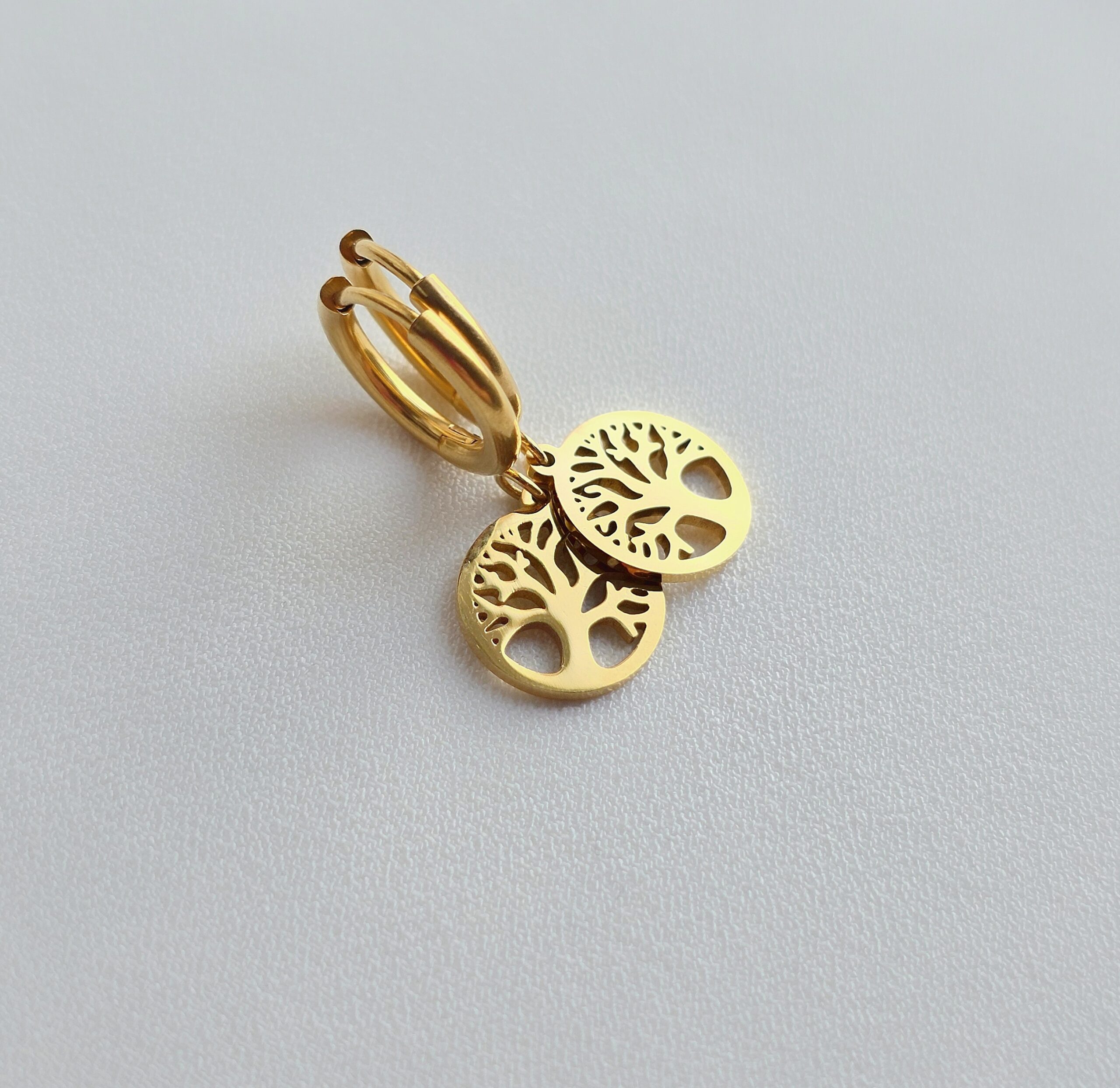 Boucles d'Oreilles Créoles "Arbre de Vie-Coralie" – Image 2