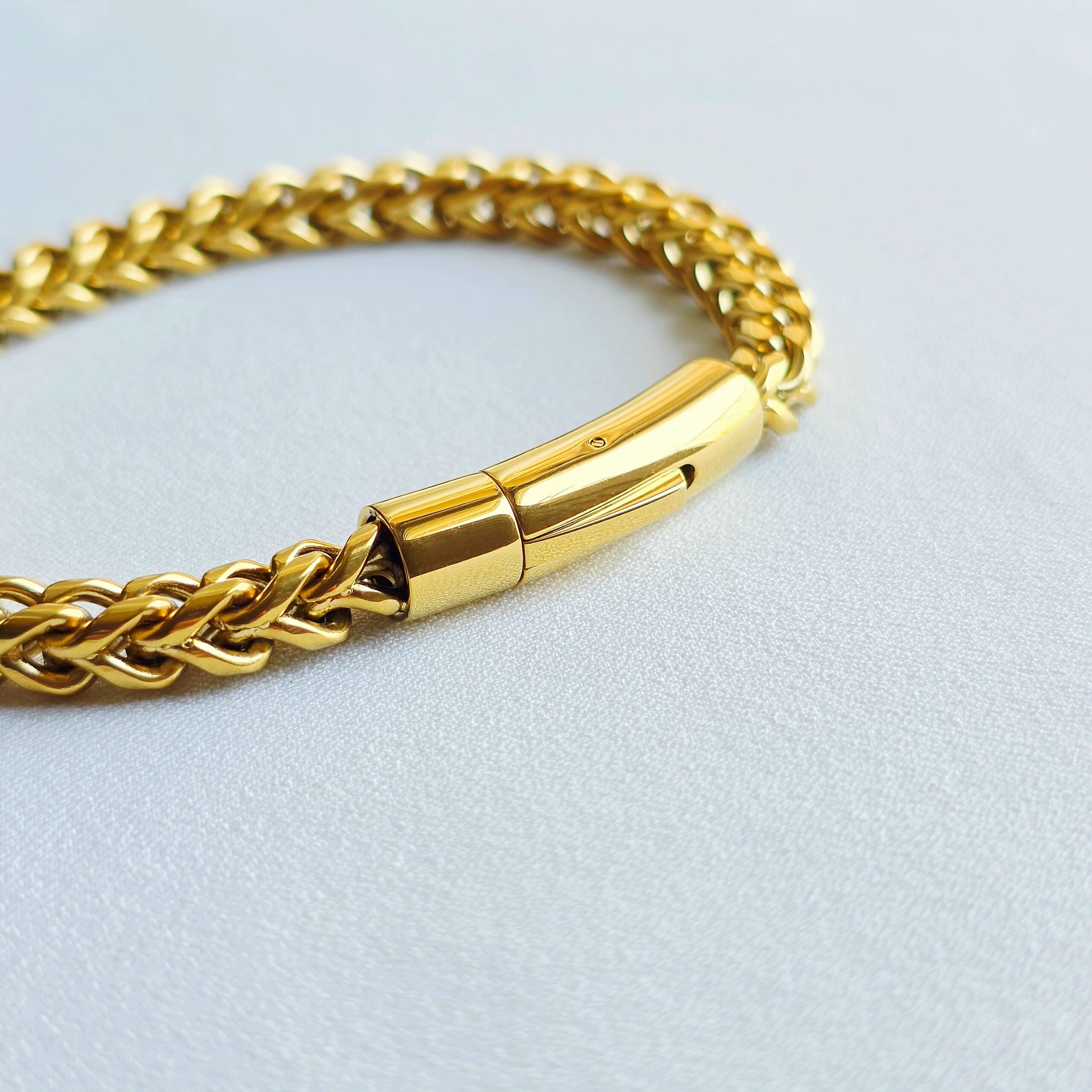 Bracelet "Gold Link"-Maille Franco & Fermoir Baïonnette – Image 2